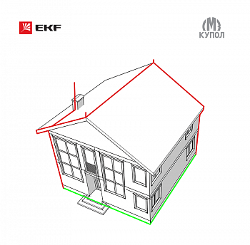 Комплект молниезащиты частного дома габ, 8х8м EKF PROxima